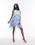 [Other Stories] & Other Stories floaty chiffon midi dress in blue 38 Blue