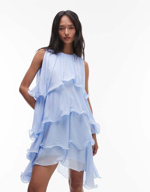 & Other Stories floaty chiffon midi dress in blue