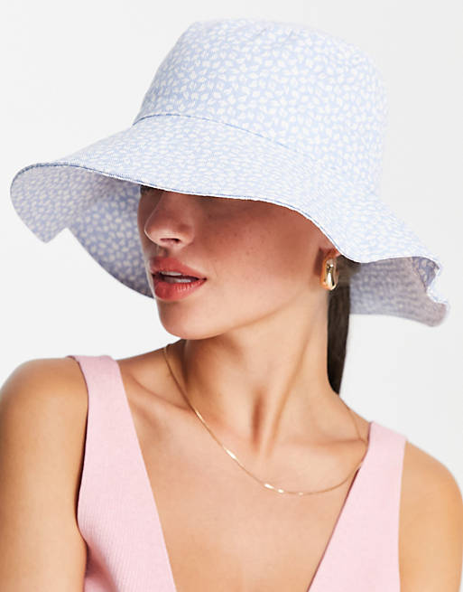 & Other Stories floral bucket hat in light blue