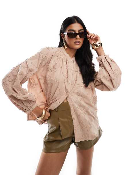& Other Stories floral embroidered blouse in beige - view 1