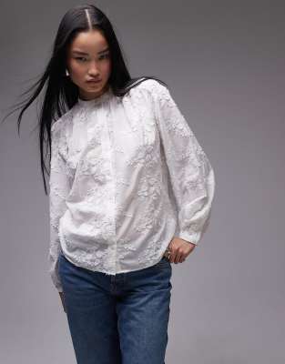 Other Stories &  Floral Embroidered Blouse In White