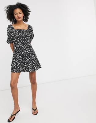 button through mini dress