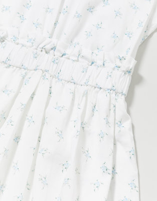 white floral print midi dress