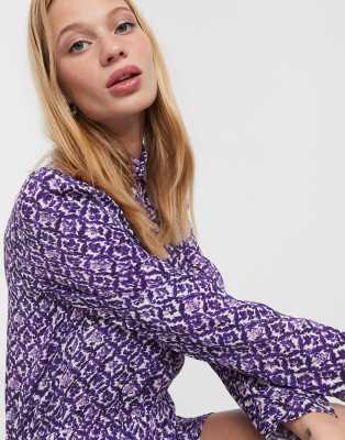 purple print dress