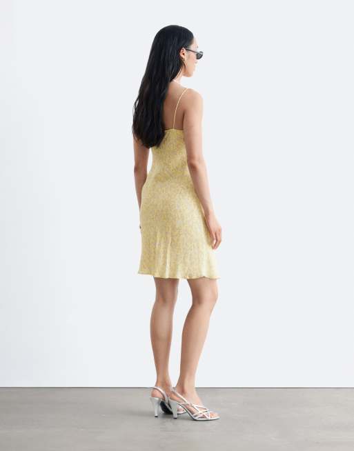 & Other Stories floral print mini dress in yellow, 2 of 3