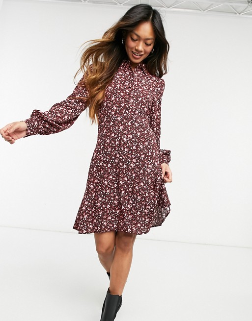 & Other Stories floral print shirt mini dress in multi