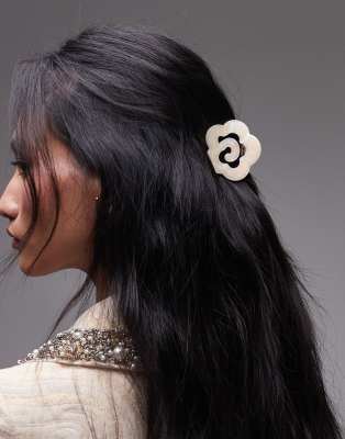 & Other Stories flower swirl marble hair claw clip in white - view 1