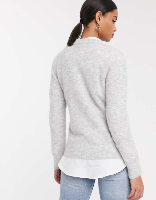 & Other Stories fluffy round neck sweater in gray marl & Other Stories fluffy round neck sweater in gray marl