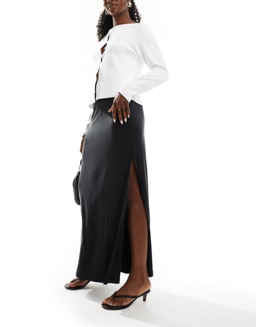 & Other Stories fluid jersey maxi skirt with side slit in