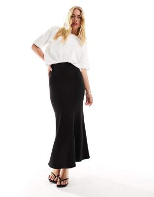 & Other Stories & Other Stories fluted maxi skirt in black