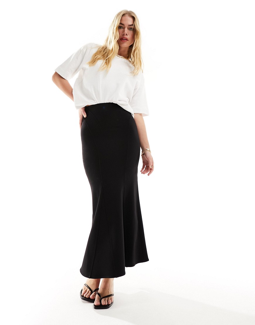 & Other Stories fluted maxi skirt in black
