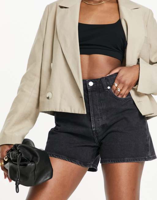 & Other Stories - Forever - Sorte denimshorts i bomuld - BLACK