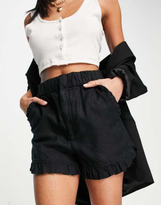 Black frill shorts sale