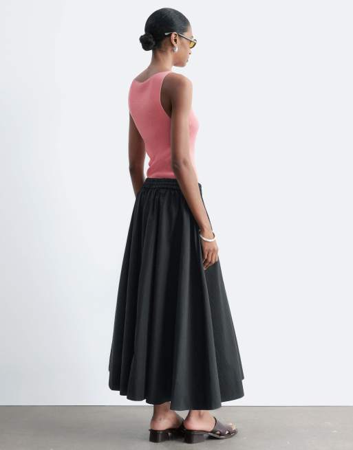 & Other Stories full circle maxi skirt in black, 2 of 3