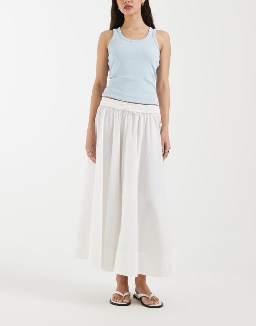 & Other Stories full circle maxi skirt in white, 3 of 5