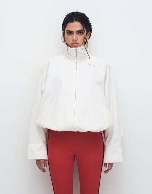& Other Stories funnel neck short jacket in off white, 2 of 7