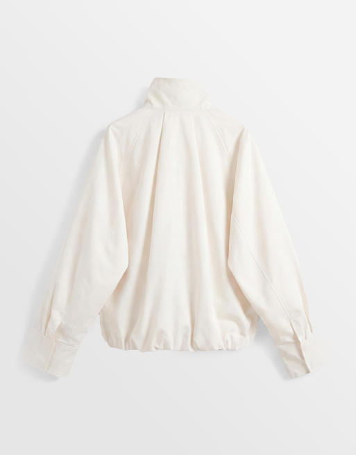 & Other Stories funnel neck short jacket in off white, 6 of 7