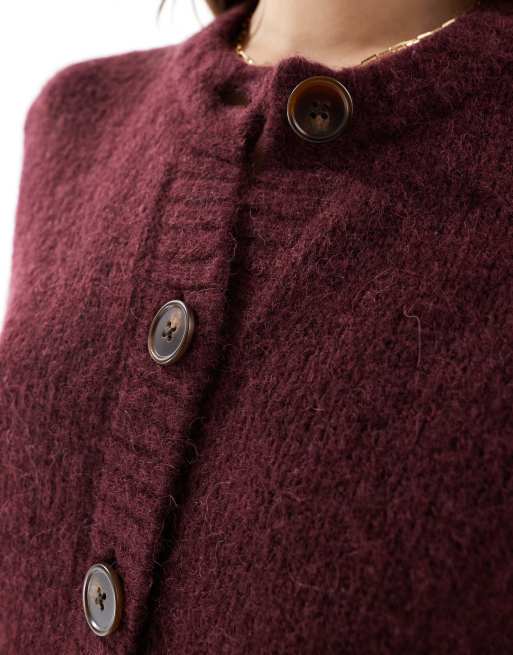 & Other Stories - Gebreid vest van alpacamix met textuur in bordeauxrood, 2 van 4