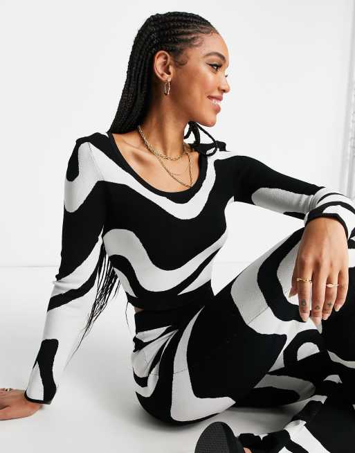 & Other Stories - Gebreide crop top met abstracte print, deel van co-ord set