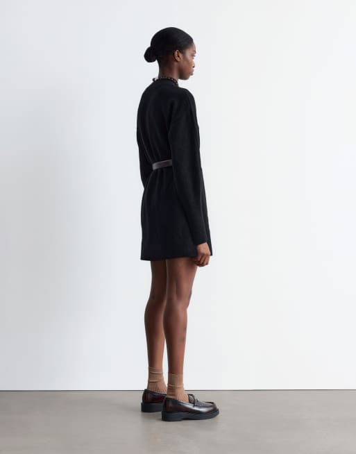 & Other Stories - Gebreide jurk met riem in zwart, 4 van 4