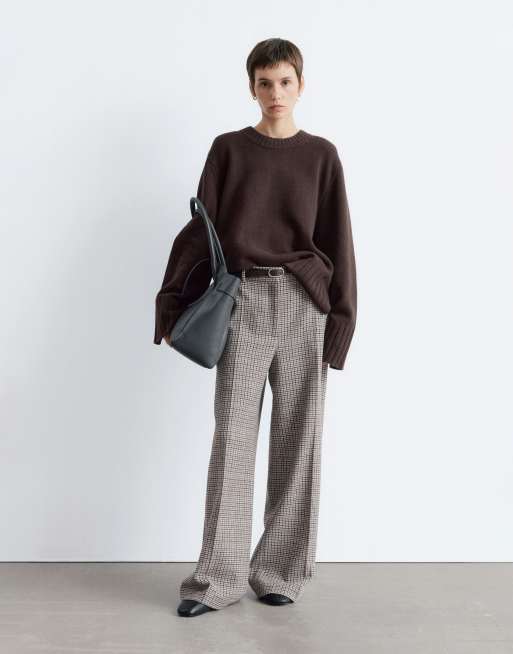 & Other Stories - Gebreide oversized sweater van wolmix met brede geribbelde zoom in zwart, 4 van 4