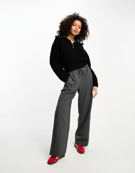 & Other Stories - Gebreide sweater met ritskraag in zwart, 2 van 4