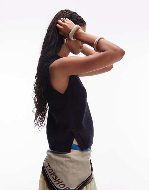 & Other Stories - Gebreide tanktop van wolmix in blauw - view 1