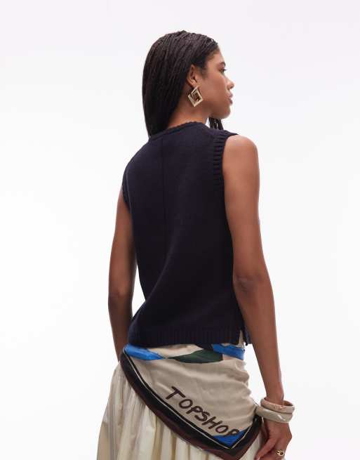 & Other Stories - Gebreide tanktop van wolmix in blauw, 4 van 4