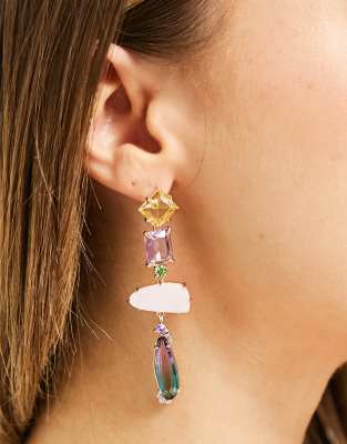 Other stories rainbow rhinestone deals hanging earrings