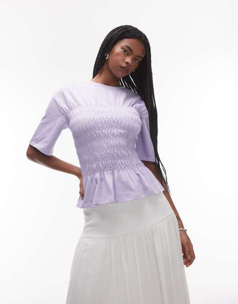 & Other Stories - Gerimpelde top met korsetdetail in lila - view 1