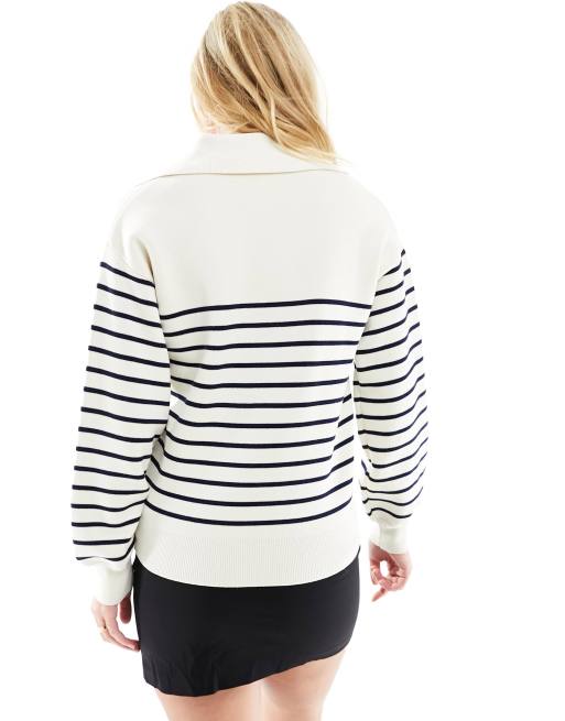 Blau Weiß Gestreifter Pullover Pullover Schwarz WeiÃƒÂŸ Streifen