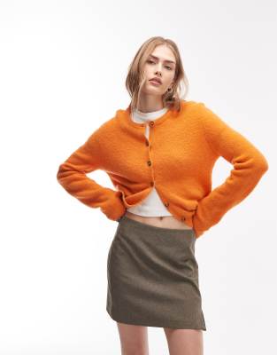 & Other Stories - Gestreifter Pullover aus Woll-Alpaka-Mix in Orange mit Rundhalsausschnitt