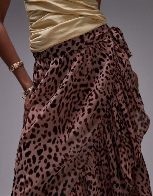 & Other Stories – Gestufter Chiffon-Maxirock mit asymmetrischem Saum und Leopardenmuster, 3 von 5