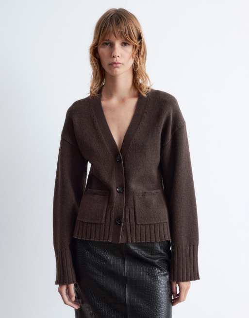 & Other Stories - Getailleerd vest van wolmix met volumineuze mouwen in bruin