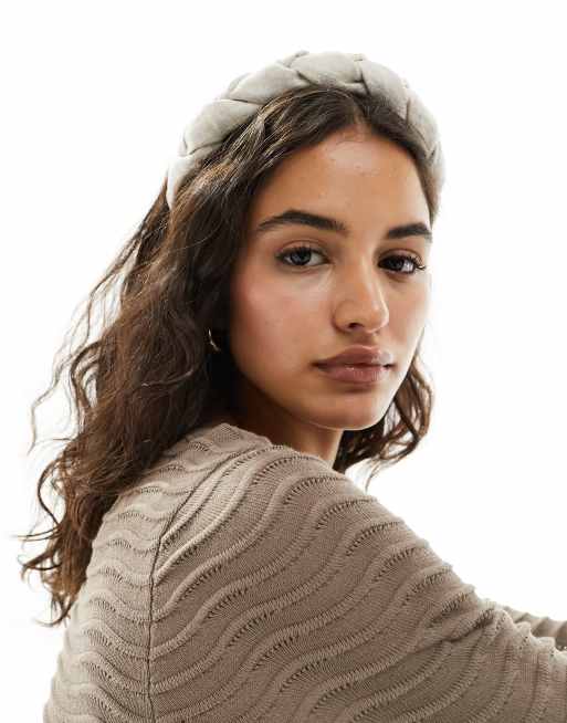 & Other Stories - Gevlochten haarband van linnenmix in beige, 2 van 4