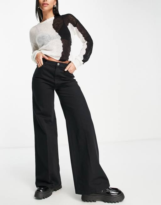 & Other Stories - Geweven broek van katoen in zwart - BLACK