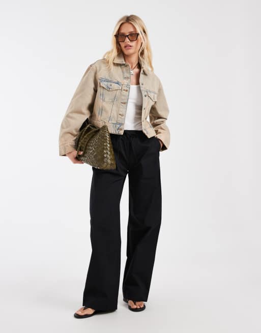 & Other Stories - Giacca corta in denim beige sovratinto, 3 di 4