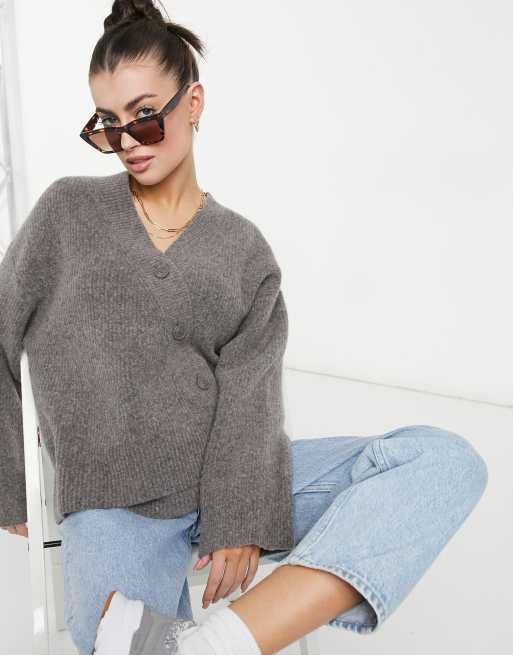 & Other Stories - Gilet asymétrique en laine - Marron
