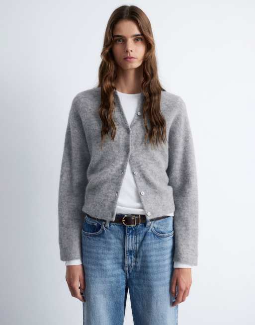 & Other Stories - Gilet boutonné en alpaga et laine - Gris, 4 de 4