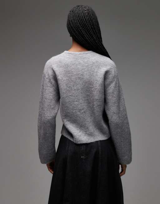& Other Stories - Gilet boutonné en alpaga et laine - Gris, 4 de 4