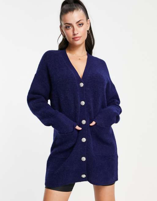 gilet long a bouton femme