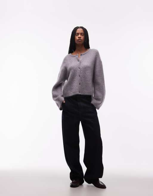& Other Stories - Gilet ras de cou en laine et mohair mélangés - Gris, 2 de 4