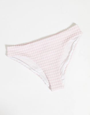 pink and white gingham bikini