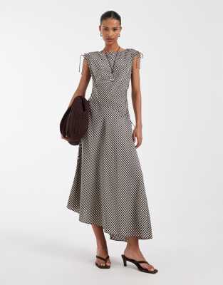 & Other Stories gingham sun dress in dark blue