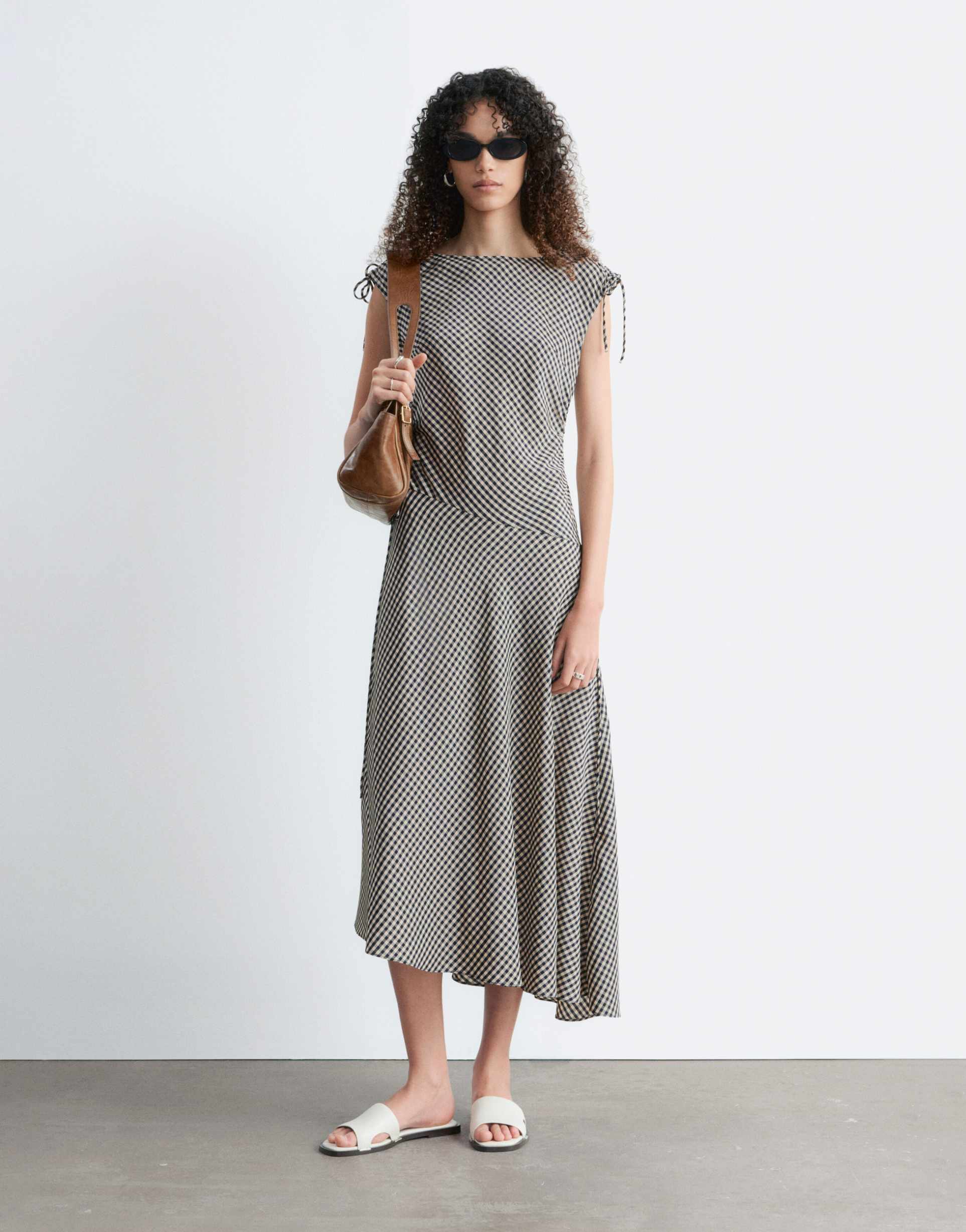 & other stories gingham sundress in dark blue