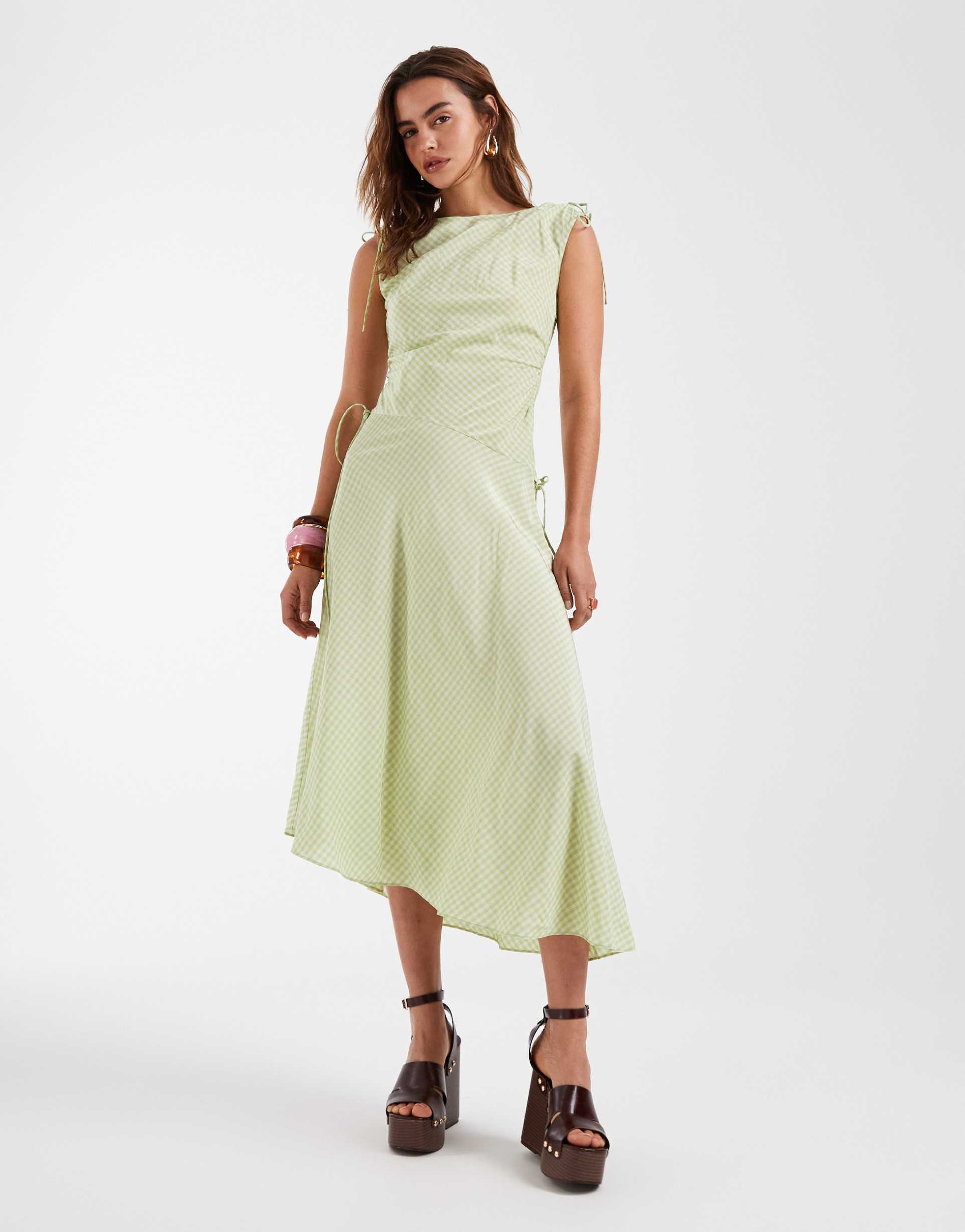 & other stories gingham sundress in light green