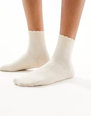 & Other Stories glitter ankle socks in beige