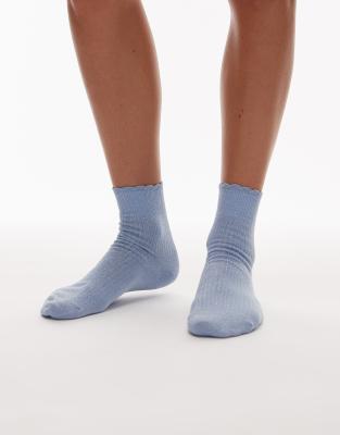 & Other Stories - Glitzer-Knöchelsocken in Hellblau