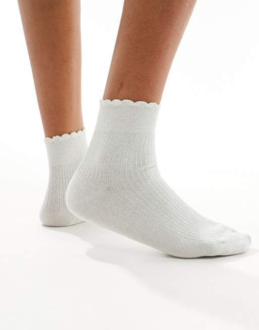 & Other Stories – Glitzer-Knöchelsocken in Hellgrün