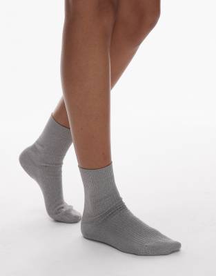 & Other Stories - Glitzernde Stretch-Socken in Silber